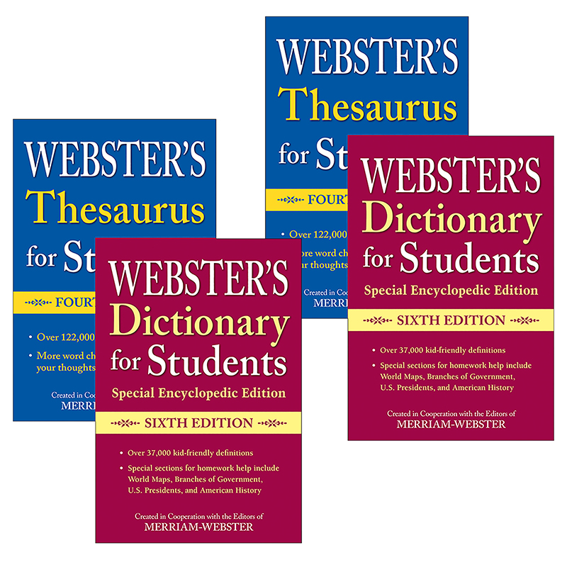 Teachersparadise Merriam Webster Webster S For Students Dictionary Thesaurus Shrink Wrapped Set 2 Sets Fsp9781596951839 2