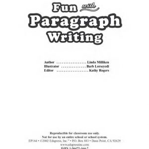 Fun with Paragraph Writing for Grades 2-6 by Edupress EP-164