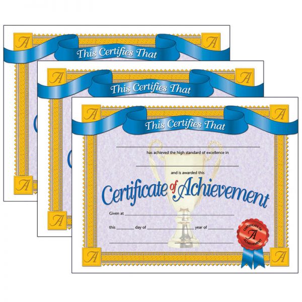 TeachersParadise - Hayes Certificate of Achievement, 30 Per Pack, 3 ...