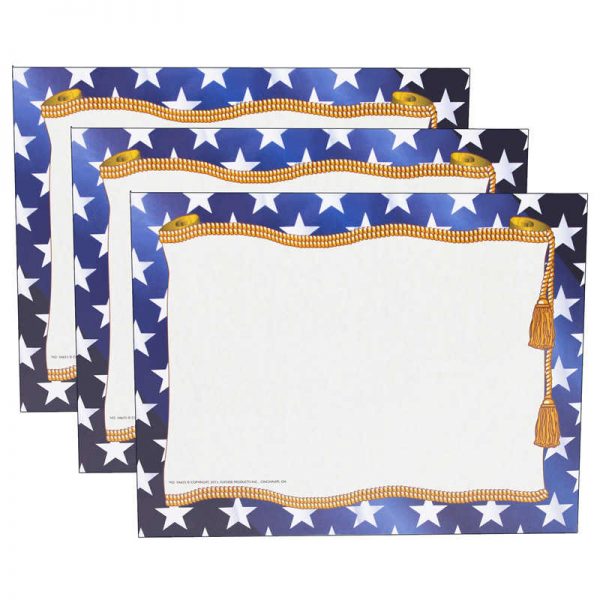 TeachersParadise - Hayes Stars Border Certificate, 8.5