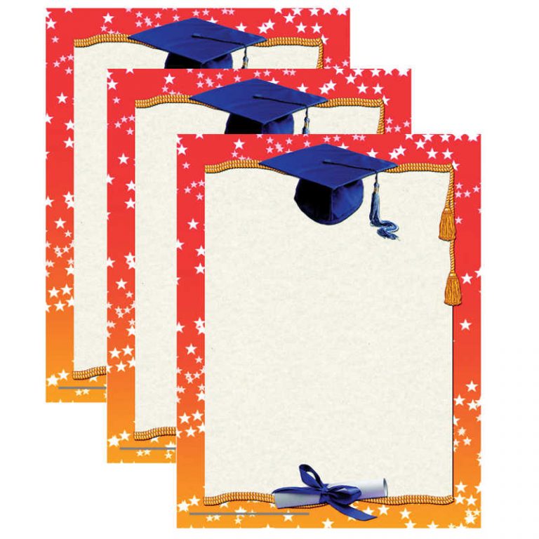 TeachersParadise - Hayes Graduation Border Certificate, 8.5