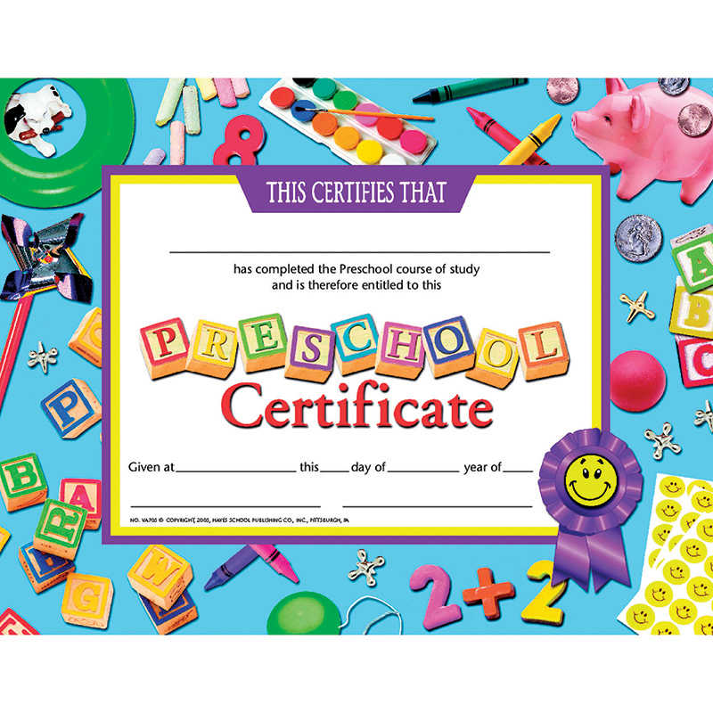 TeachersParadise - Hayes Preschool Certificate, 8.5