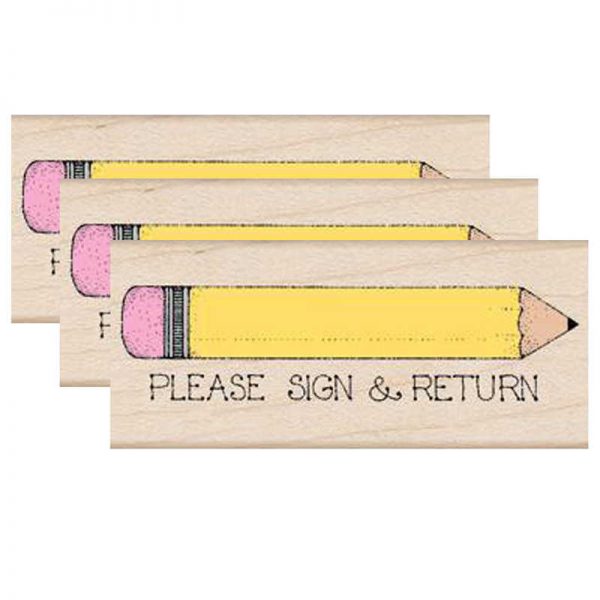 TeachersParadise - Hero Arts Please Sign & Return Pencil Stamp, Pack of ...