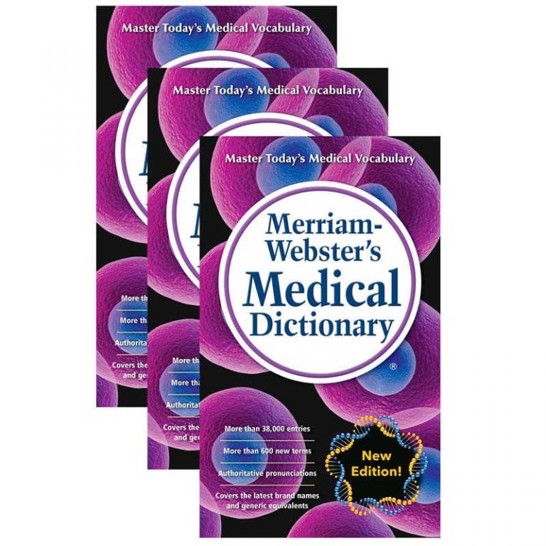 Teachersparadise Merriam Webster Medical Dictionary Mass Market Paperback Pack Of 3 Mw 2949 3 8053