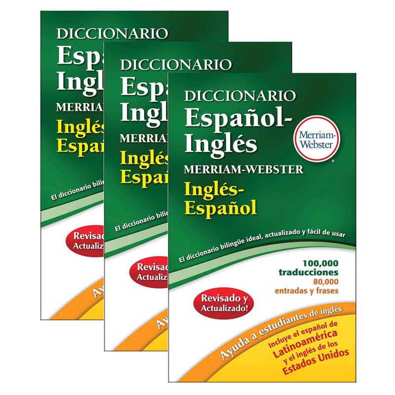 Teachersparadise Merriam Webster Diccionario Espanol Ingles Pack Of 3 Mw 8217 3 6173