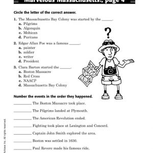 Marvelous Massachusetts Activity and Worksheet by Harcourt Achieve Inc