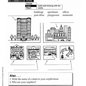 My Neighborhood – Where Do You Live? Worksheet Activity by Harcourt Achieve Inc