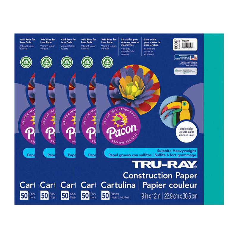 TeachersParadise - Tru-Ray® Construction Paper, Turquoise, 9