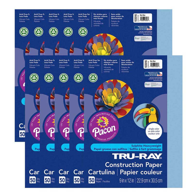 TeachersParadise - Tru-Ray® Construction Paper, Sky Blue, 9