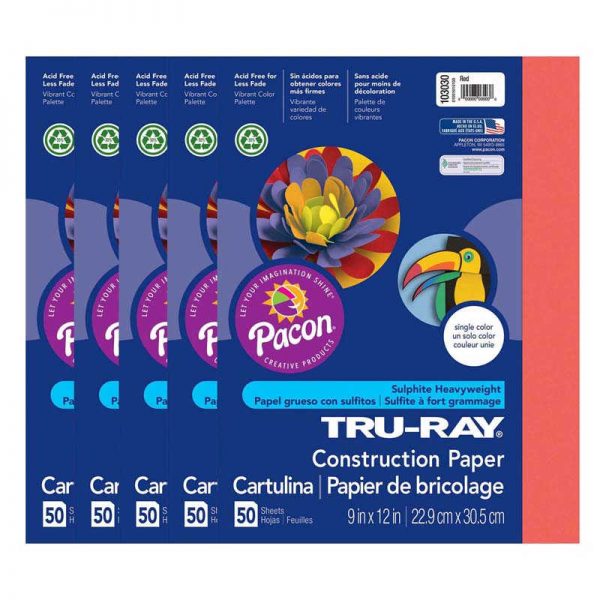 TeachersParadise - Tru-Ray® Construction Paper, Red, 9