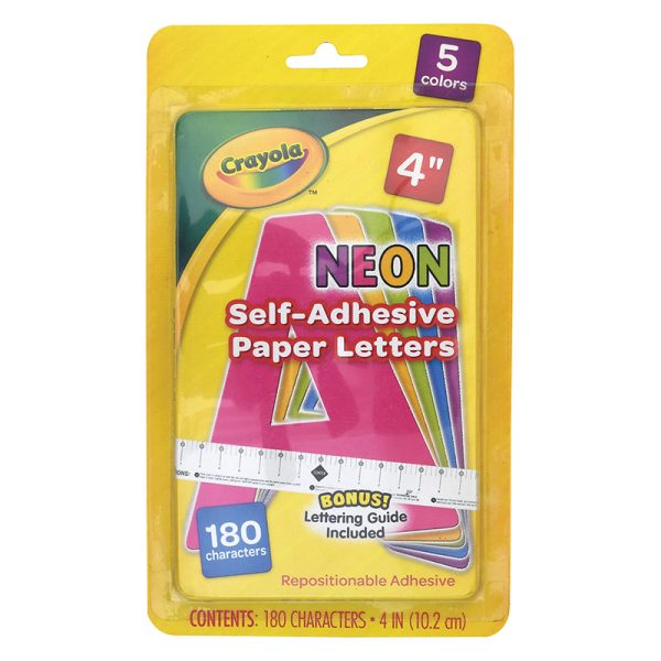 TeachersParadise - Crayola® Self-Adhesive Paper Letters, Assorted Neon ...