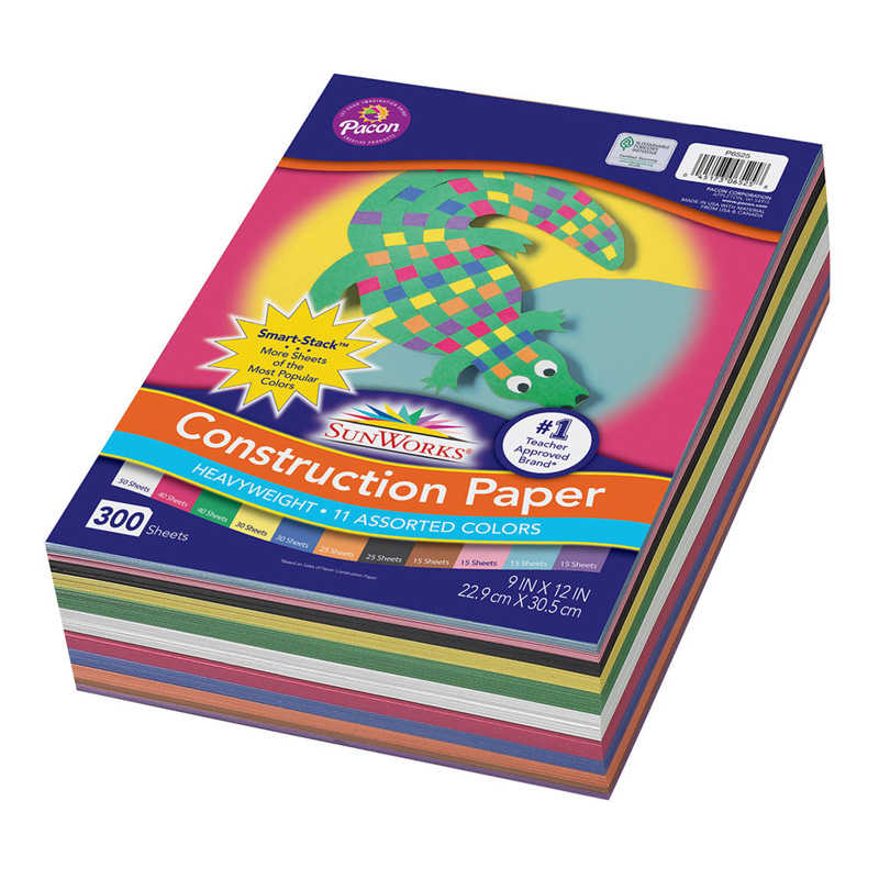 TeachersParadise - SunWorks® Construction Paper, 11 Assorted Colors, 9 ...
