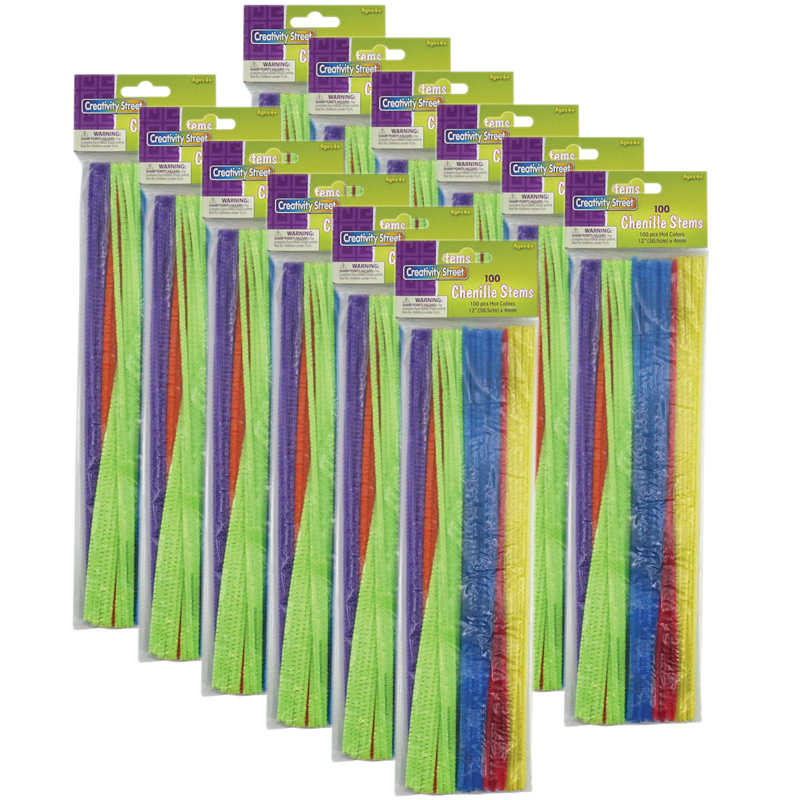 Creativity Street Jumbo Chenille Stems 12″ – (100 Pack) Blue pipe cleaners  - Quality Art, Inc. School and Fine Art Supplies