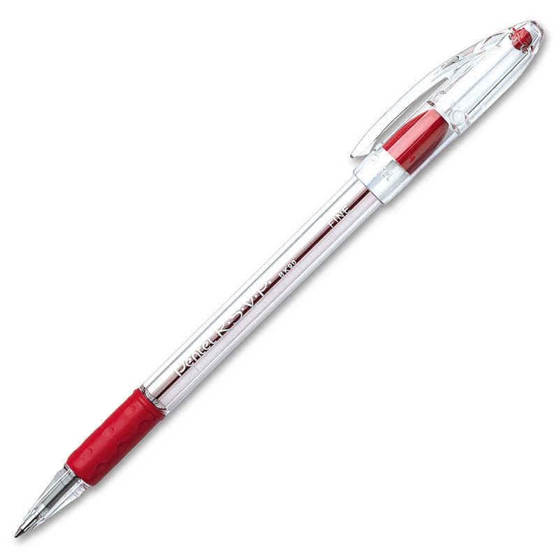 Pentel R.S.V.P. Ballpoint Pen, Fine Point, Red, Pack of 24