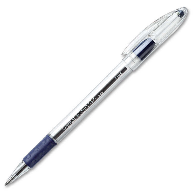 Pentel R.S.V.P. Ballpoint Pen, Fine Point, Blue, Pack of 24