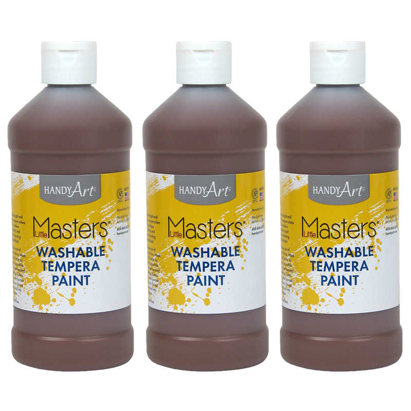 TeachersParadise - Handy Art® Little Masters® Washable Tempera Paint,  Brown, 16 oz., Pack of 6 - RPC211750-6