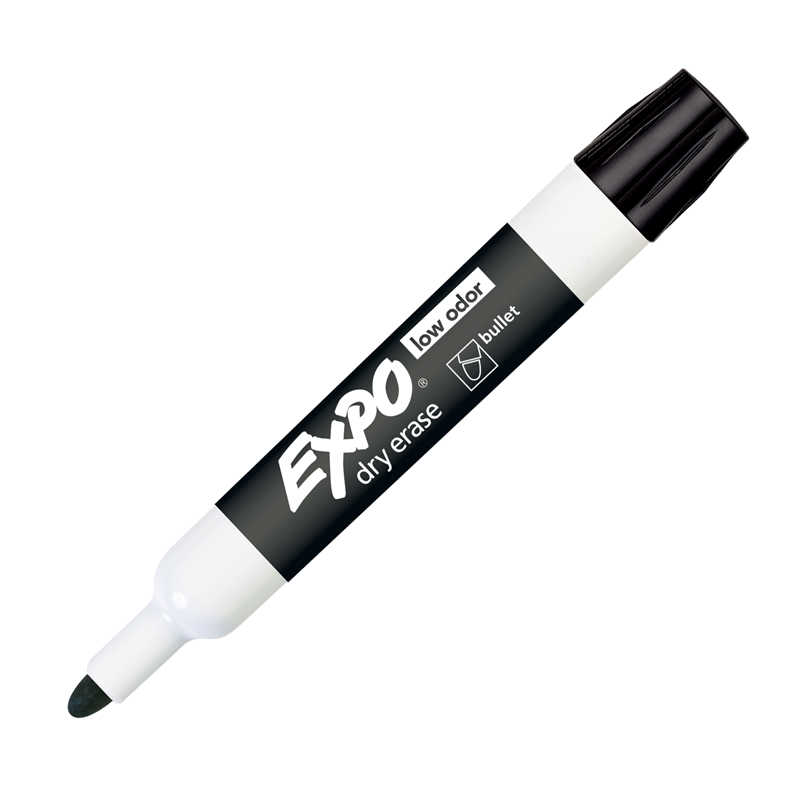 TeachersParadise - EXPO® Expo Dry Erase Markers Bullet Tip Black - SAN82001