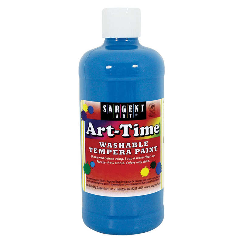 TeachersParadise Sargent Art Art Time Washable Tempera Paint   SAR173461 Arttime Washable Tempera Paint Turquoise 16 Oz 