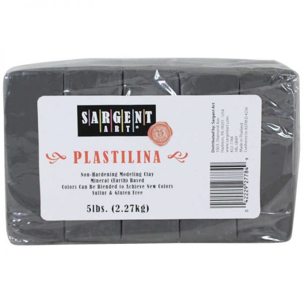 TeachersParadise Sargent Art Plastilina Non Hardening Modeling Clay   SAR227784 Plastilina Nonhardening Modeling Clay 5 Lbs Gray 600x600 