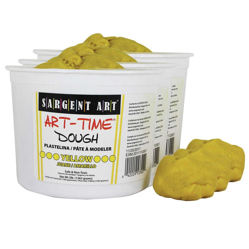 TeachersParadise Sargent Art Art Time Dough 3lb Tub Yellow Pack   SAR853302 3 Arttime Dough 3lb Tub Yellow Pack Of 3 