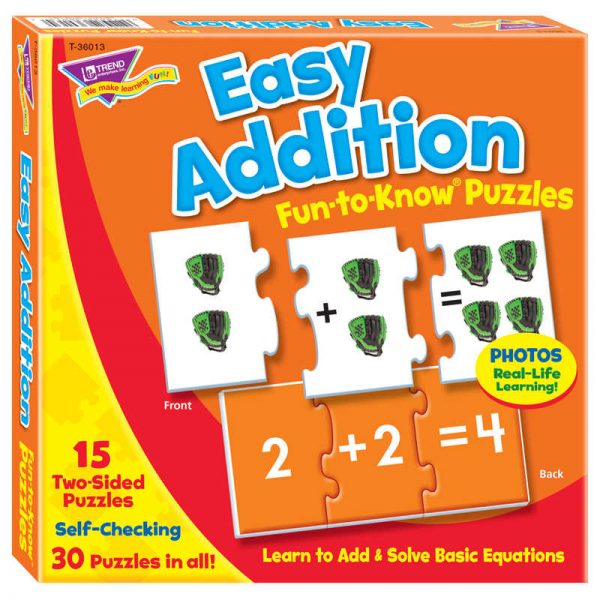 TeachersParadise - TREND Easy Addition Fun-to-Know® Puzzles - T-36013