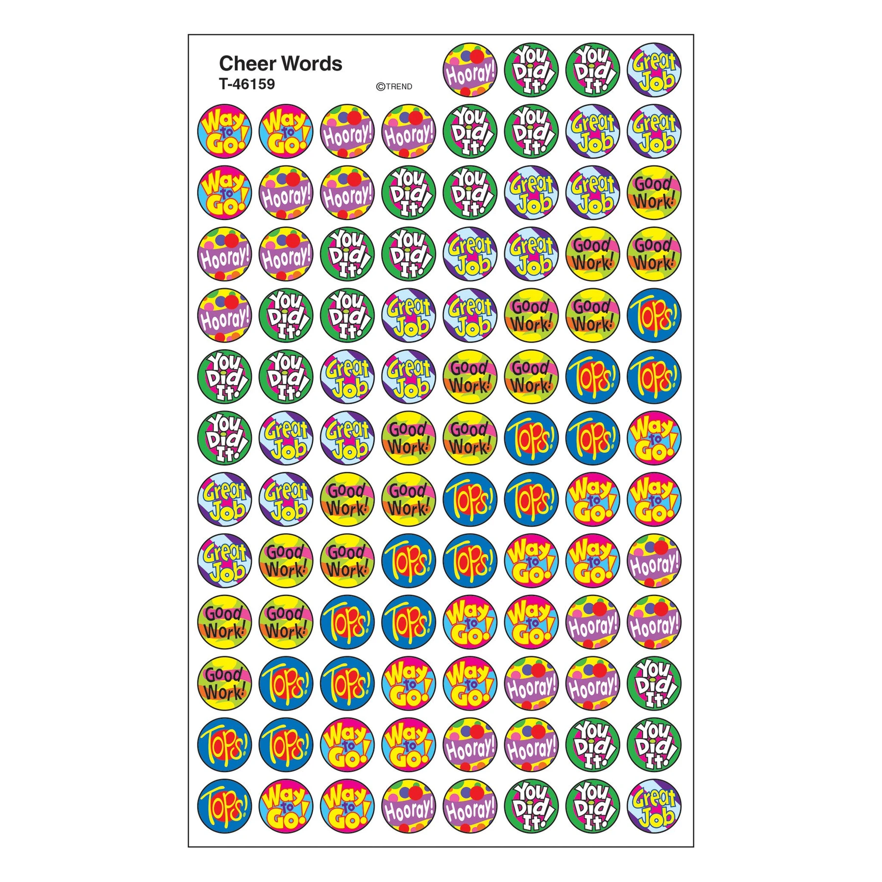Trend SuperSpots Colorful Sparkle Smiles Stickers, Variety Pack - 1,300 per pack