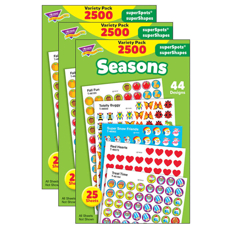 Trend Enterprises Superspots Animal Friends Stickers, Pack Of 2500