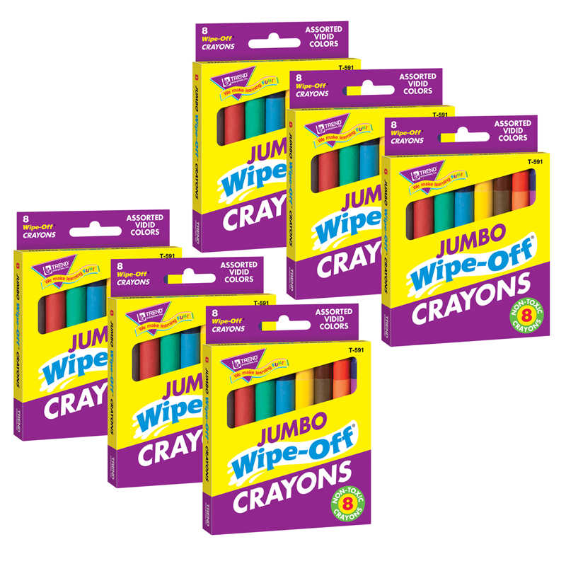 TeachersParadise - TREND Jumbo Wipe-Off® Crayons, Assorted, 8 per pack