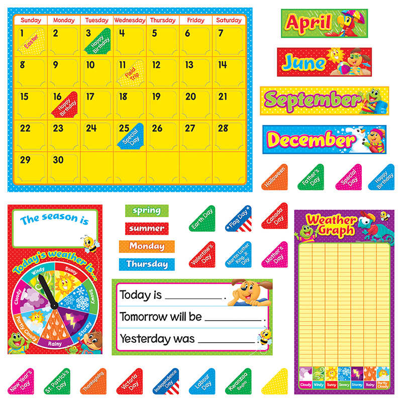 TeachersParadise - TREND Playtime Pals™ Calendar Bulletin Board Set - T ...