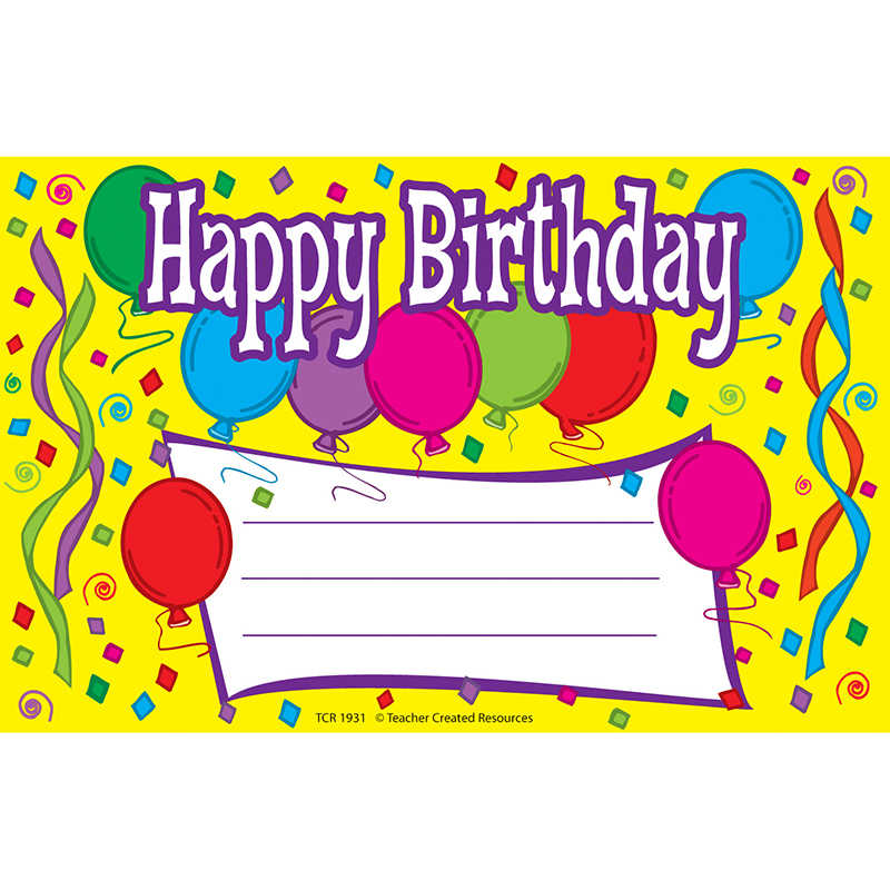 TeachersParadise - Teacher Created Resources Happy Birthday Awards, 25 ...