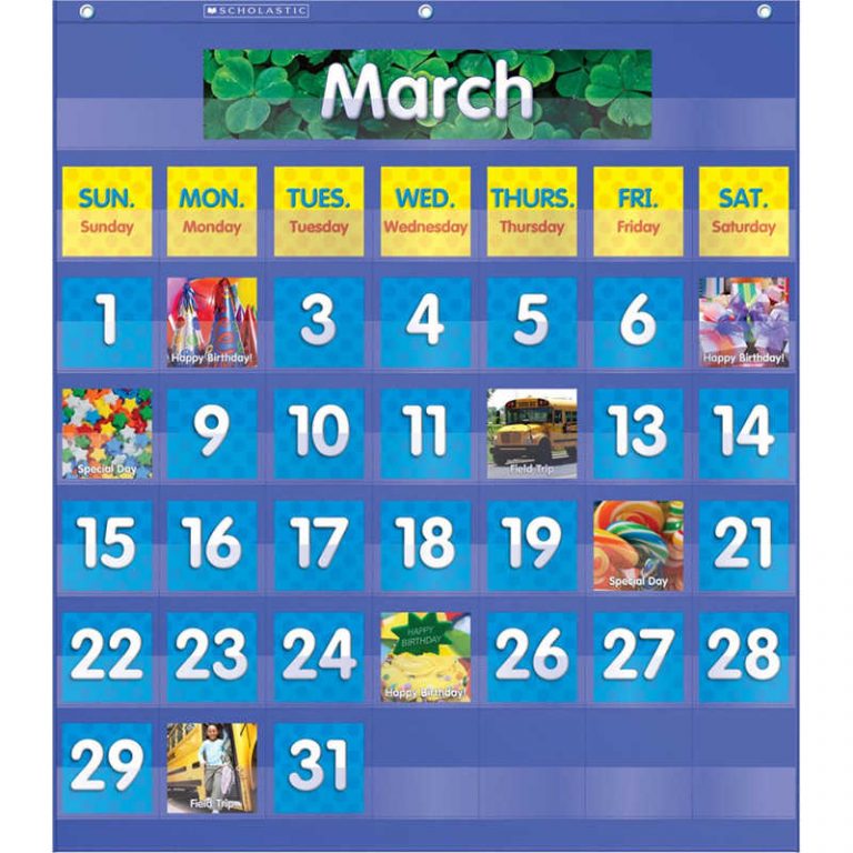 TeachersParadise Scholastic Scholastic Monthly Calendar Pocket Chart