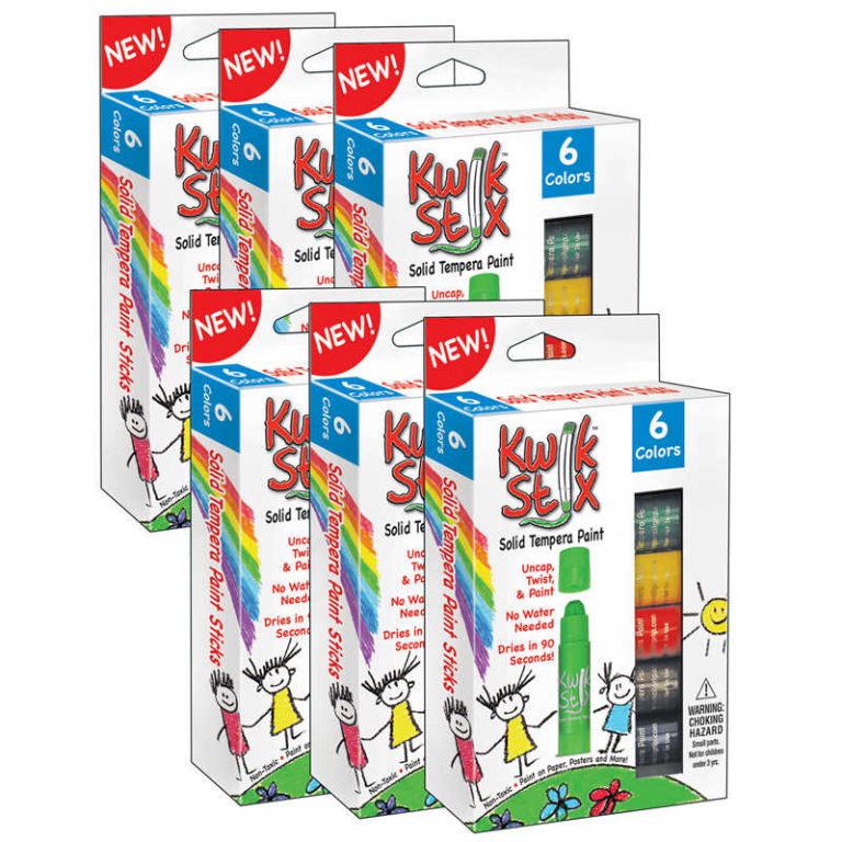 TeachersParadise Kwik Stix™ Solid Tempera Paint Sticks, Primary