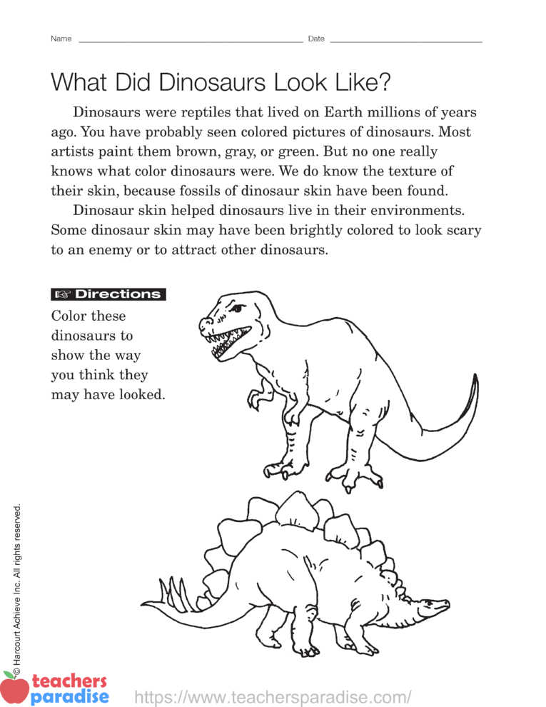 What Did Dinosaurs Look Like By Harcourt Achieve Inc TeachersParadise